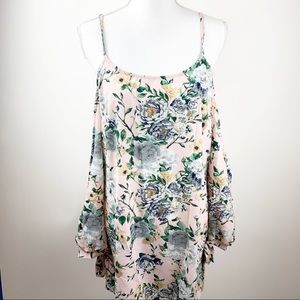 Charlotte Russe Pink Floral Cold Shoulder Dress